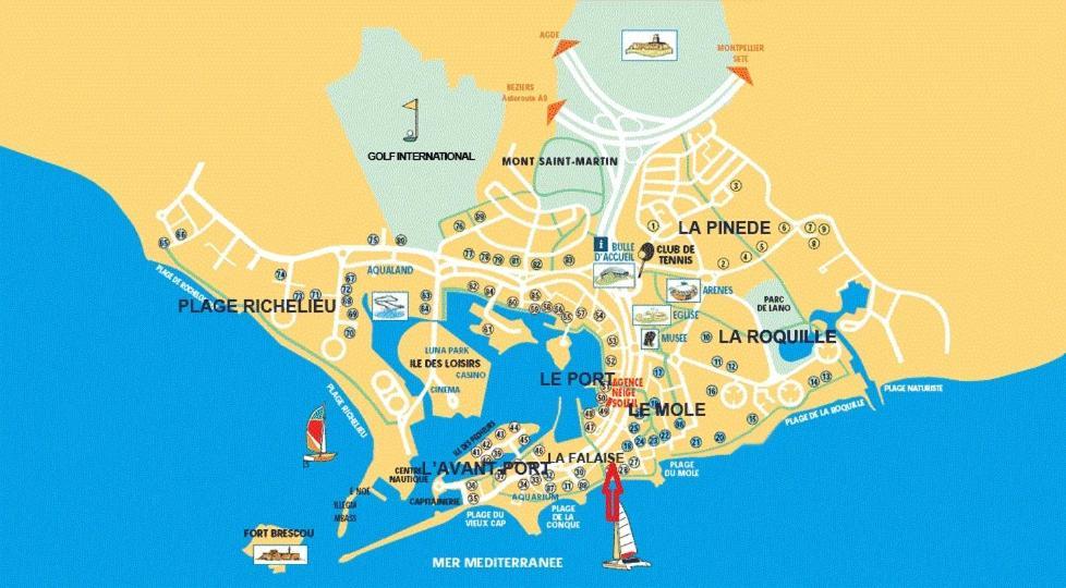 Cap D'Agde Falaises - Rez De Jardin, Proche Plages Exteriér fotografie